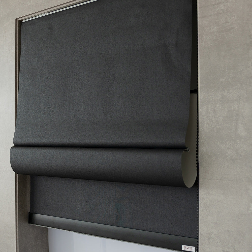 Persiana Romana Blackout - Preta Texturizada