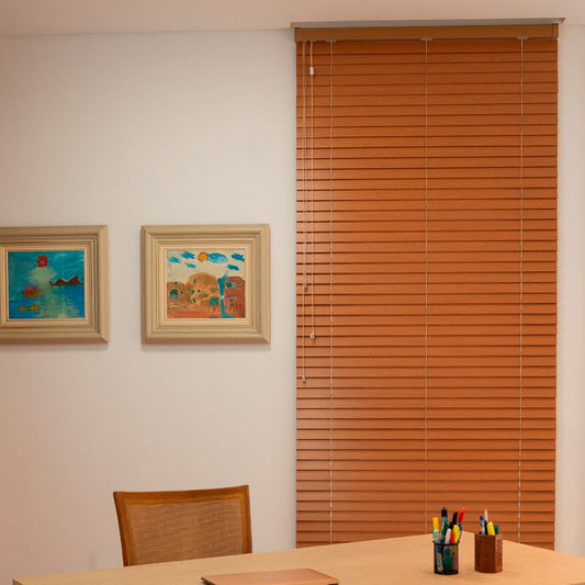 Persiana Horizontal de Madeira 50mm - Mel