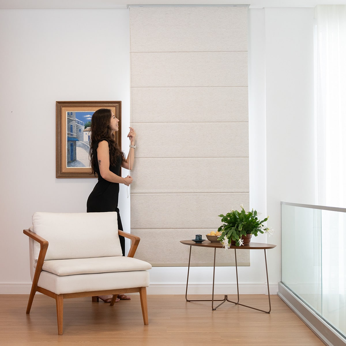 Persiana Romana Blackout - Bege Rústico Texturizada