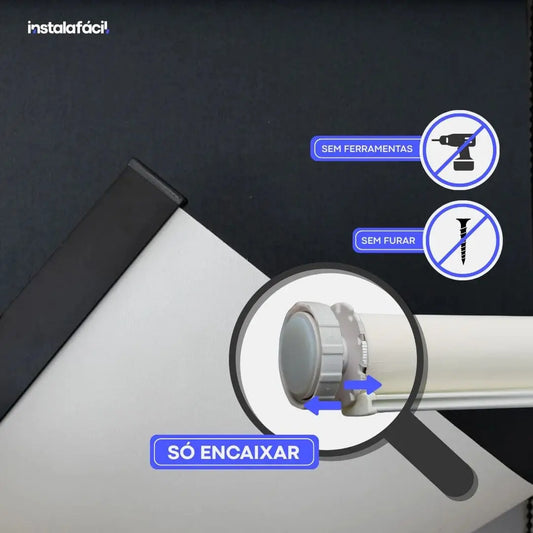 Persiana Rolô Blackout InstalaFácil - Preta Texturizada