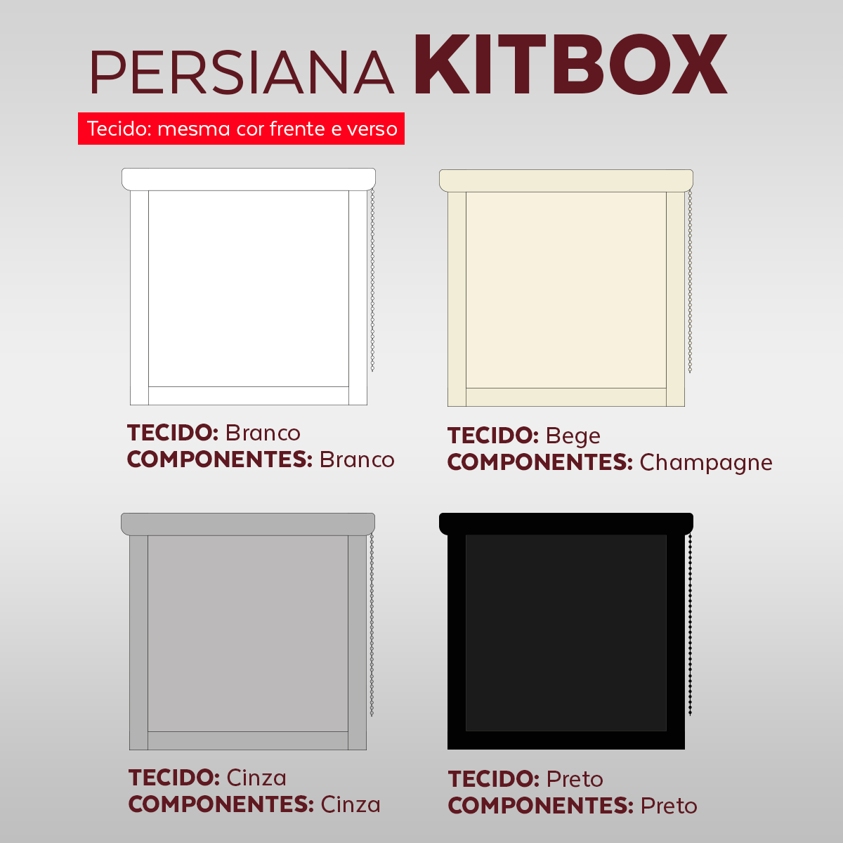 Persiana Total Blackout com Guias Preta detalhe