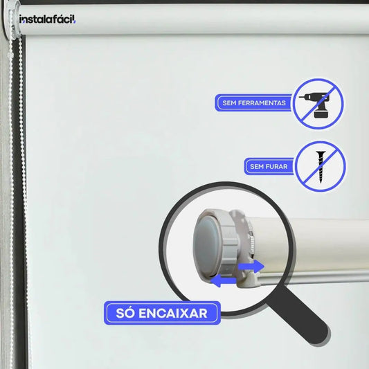 Persiana Rolô Blackout Tecido Liso InstalaFácil- Branca