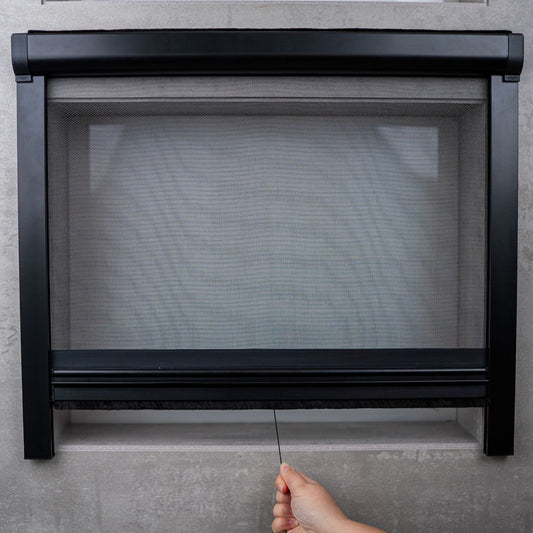 Tela Mosquiteira Recolhível Sob Medida - Preta