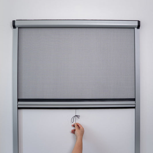 Tela Mosquiteira Recolhível Sob Medida - Cinza