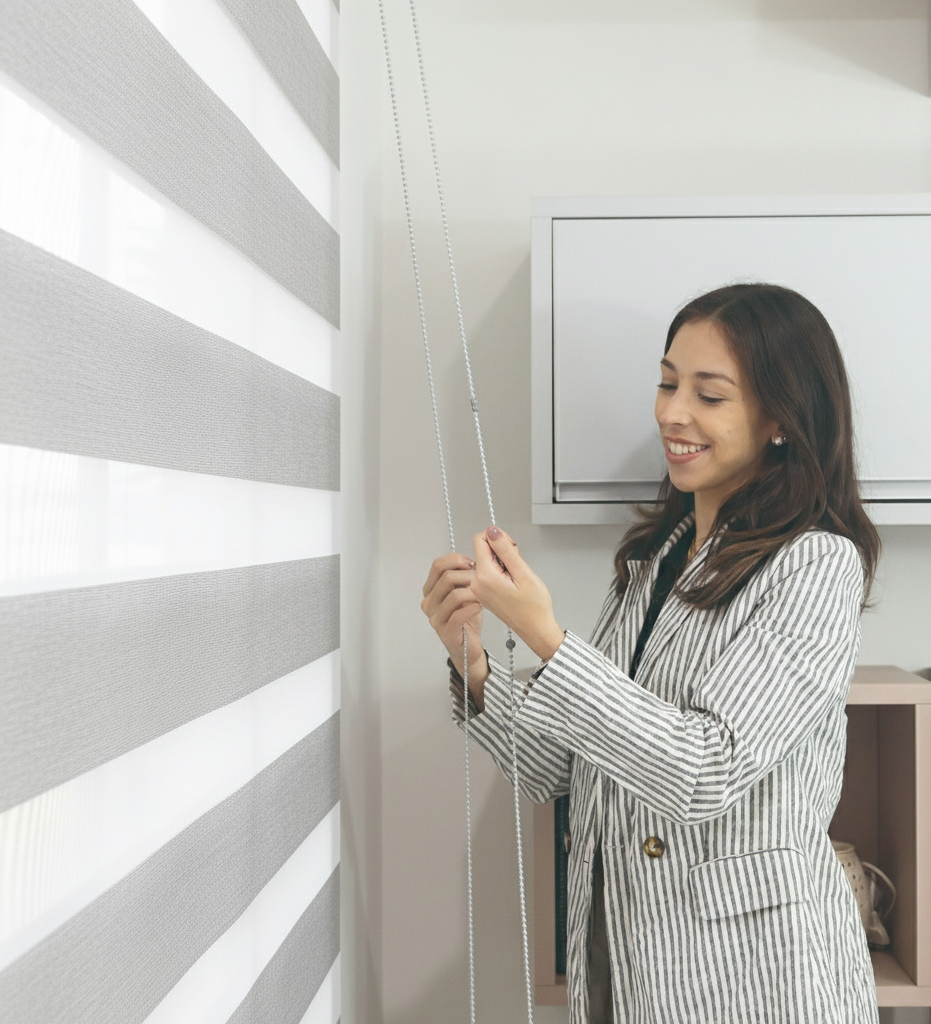 Persiana Double Vision Plus - Cinza Claro