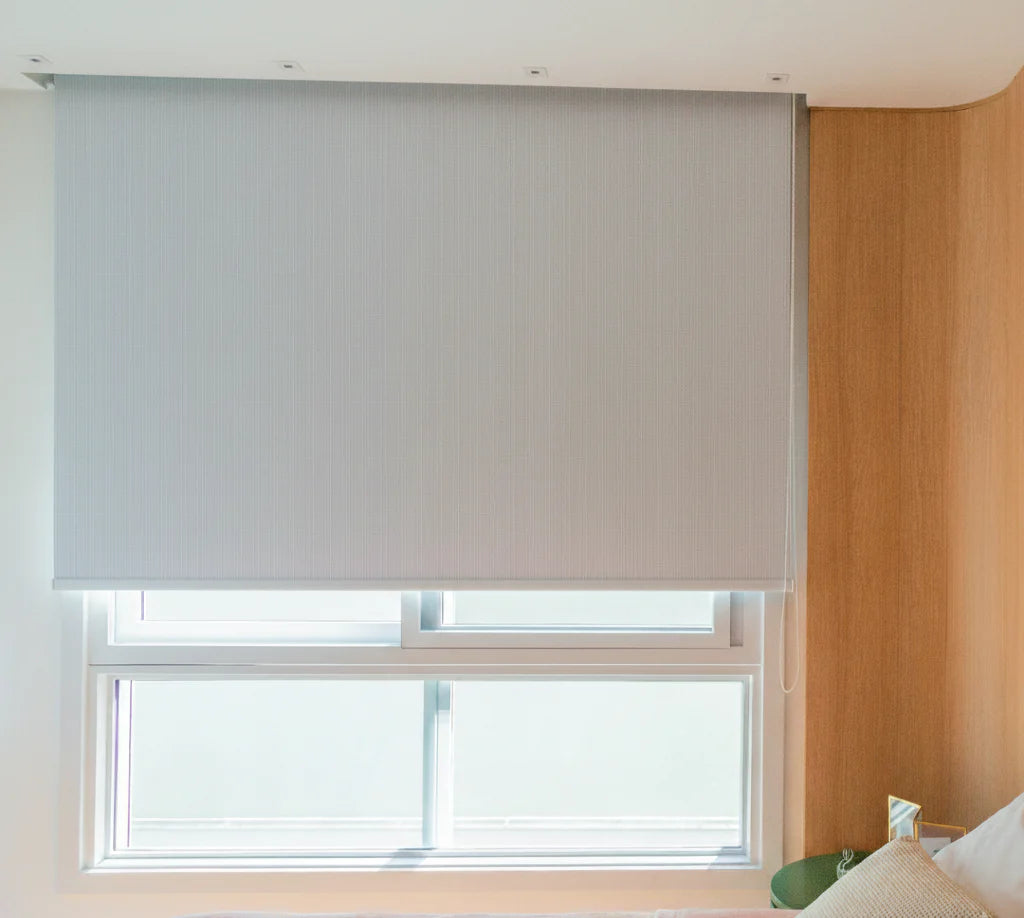 Persiana Rolô Blackout - Cinza escuro pinpoint c/ verso claro