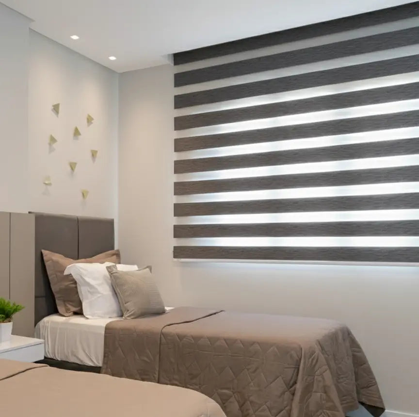 Persiana Double Vision Plus - Cinza Escuro Texturizado