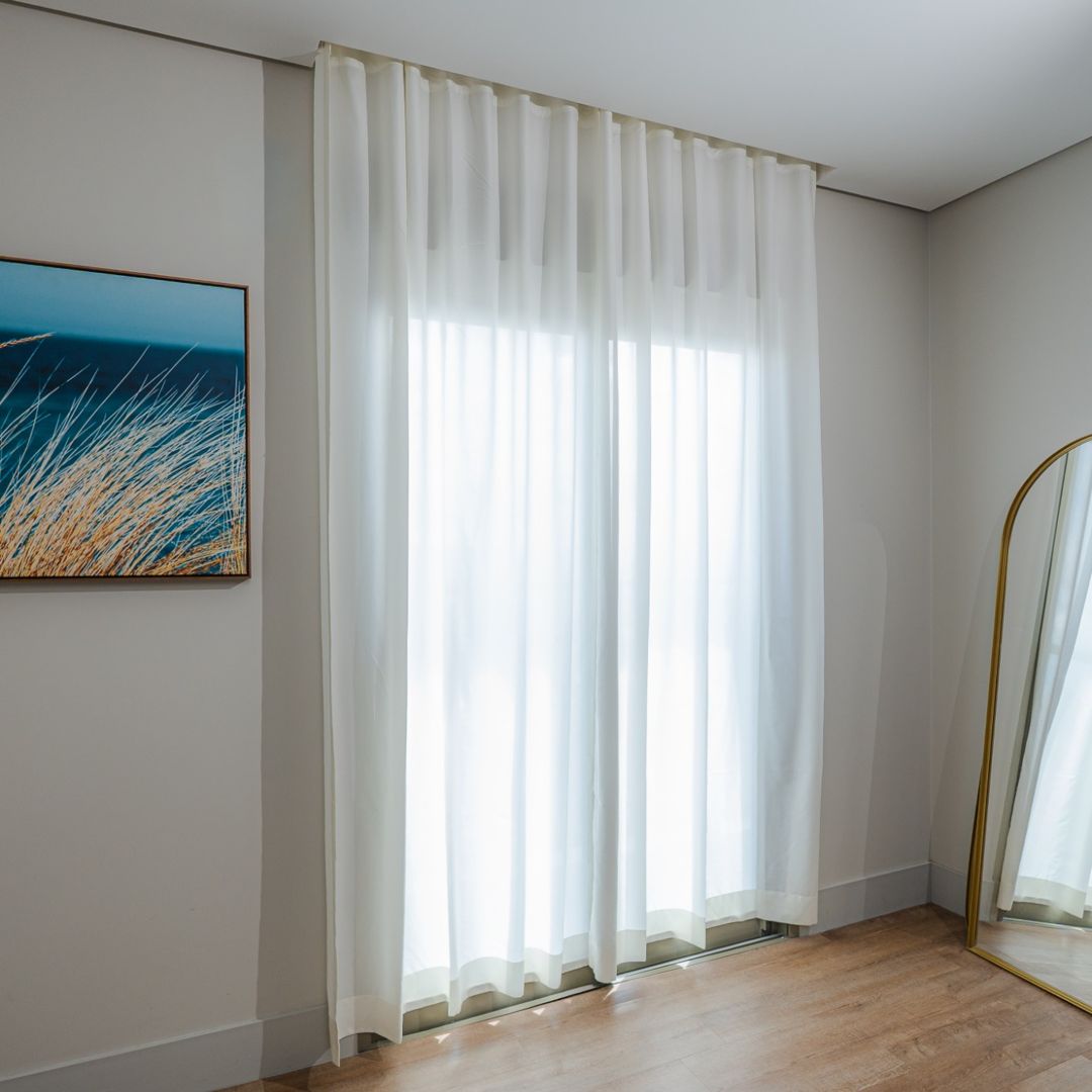 Cortina Gaze Linho - Off White com forro off white