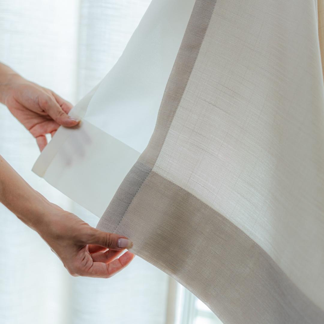 Cortina Gaze Linho - Off White com forro
