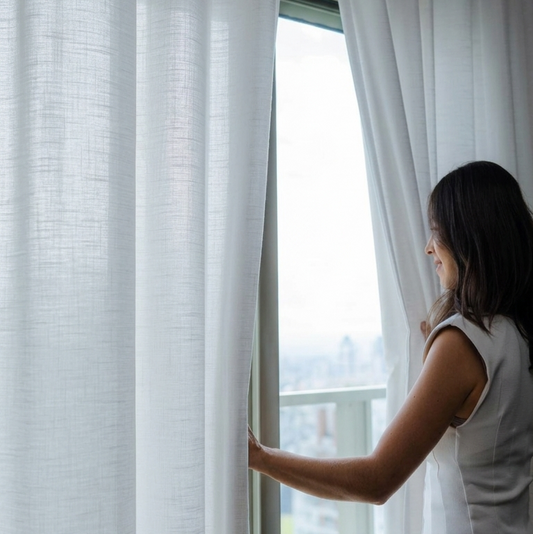 Cortina Gaze Linho - Branca com forro