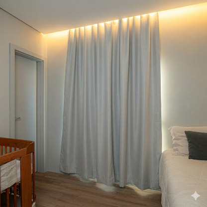 Cortina Blackout 100% - Branco Acinzentado