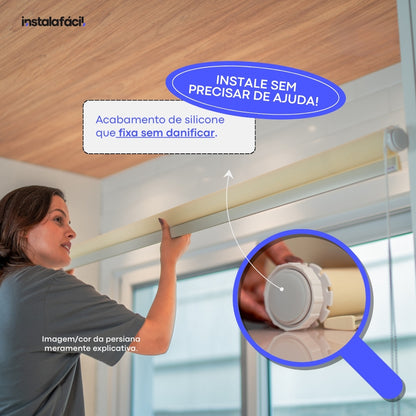 Persiana Rolô Tela Solar 1% InstalaFácil - Branca