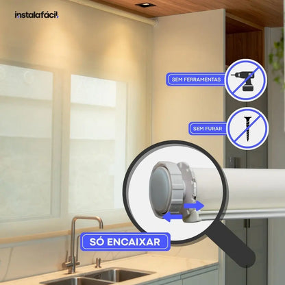 Persiana Rolô Translúcida - Prateado Brilhante