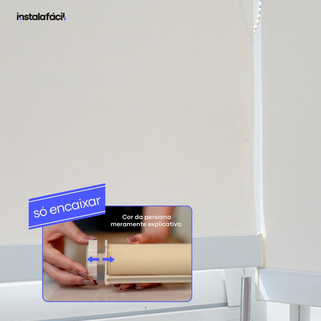 Persiana Rolô Tela Solar 1% InstalaFácil - Branca