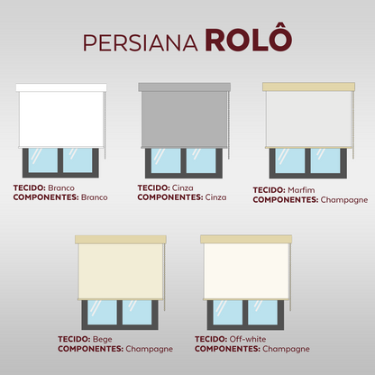 Persiana Rolô c/ bandô Blackout - Marfim Texturizada