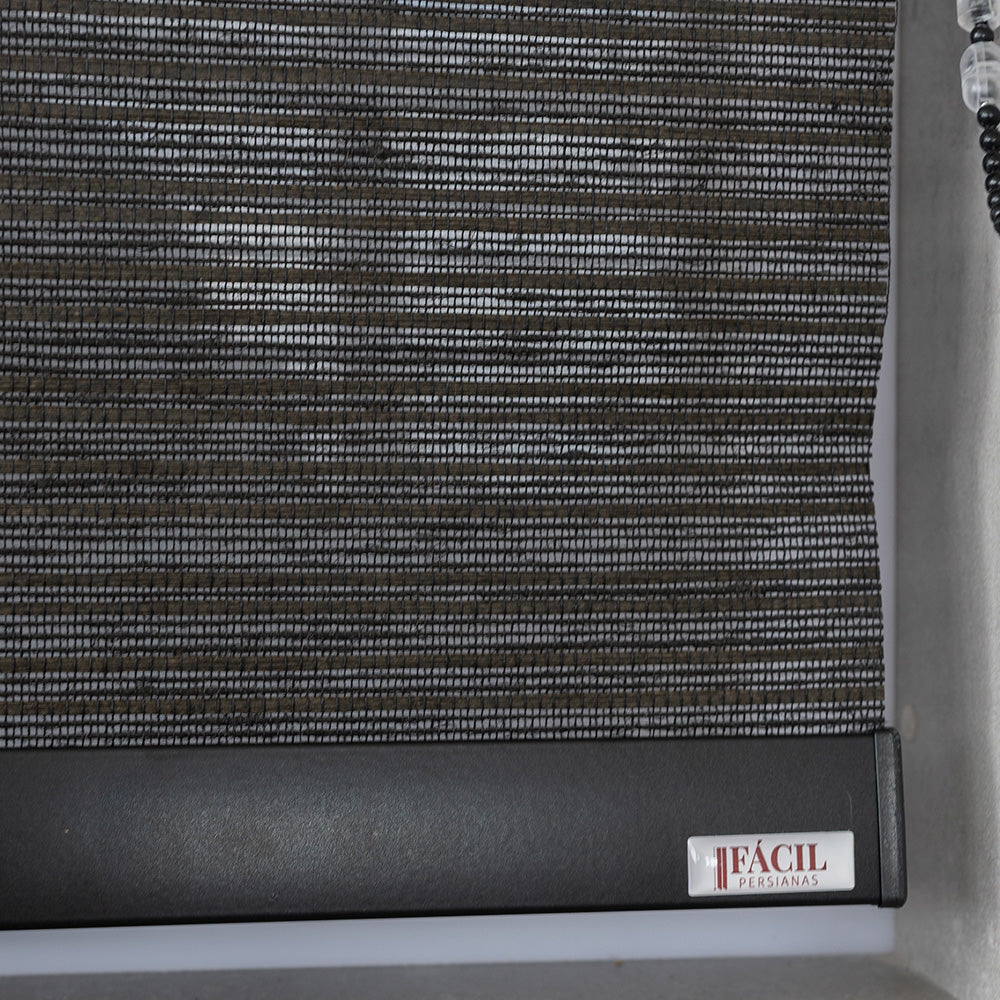 Persiana Rolô Translúcida Texturizada - Preto