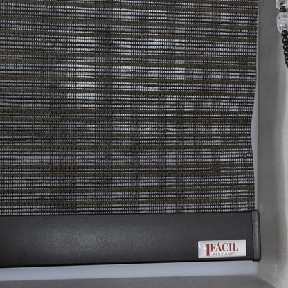 Persiana Rolô Translúcida Texturizada - Preto