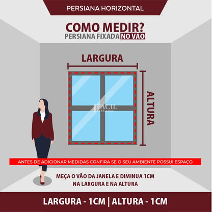 Persiana Horizontal Alumínio 25mm - Branco