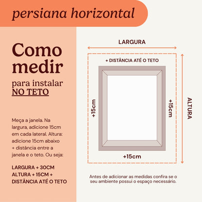 Persiana Horizontal Alumínio 25mm - Bege