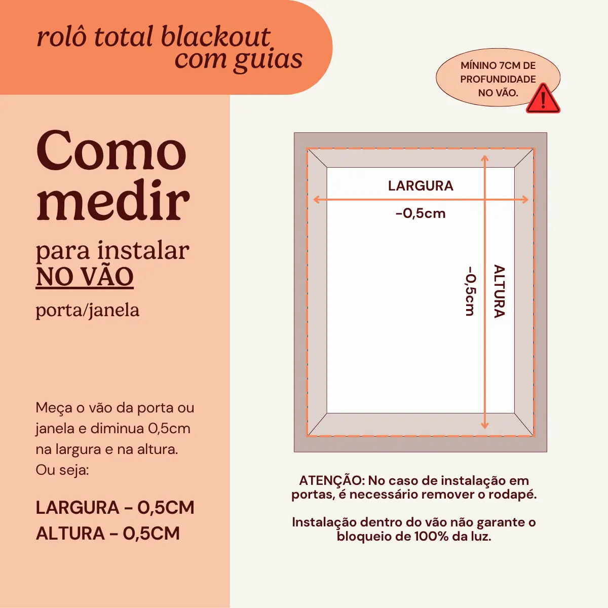 Persiana Total Blackout com Guias Branca detalhe