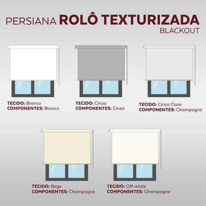 Persiana Rolô Blackout - Marfim Texturizada