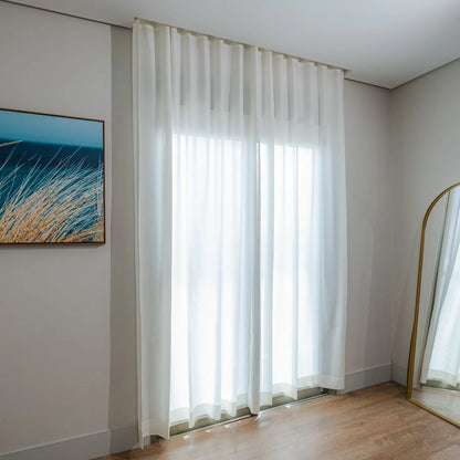 Cortina Gaze Linho - Off White com forro off white