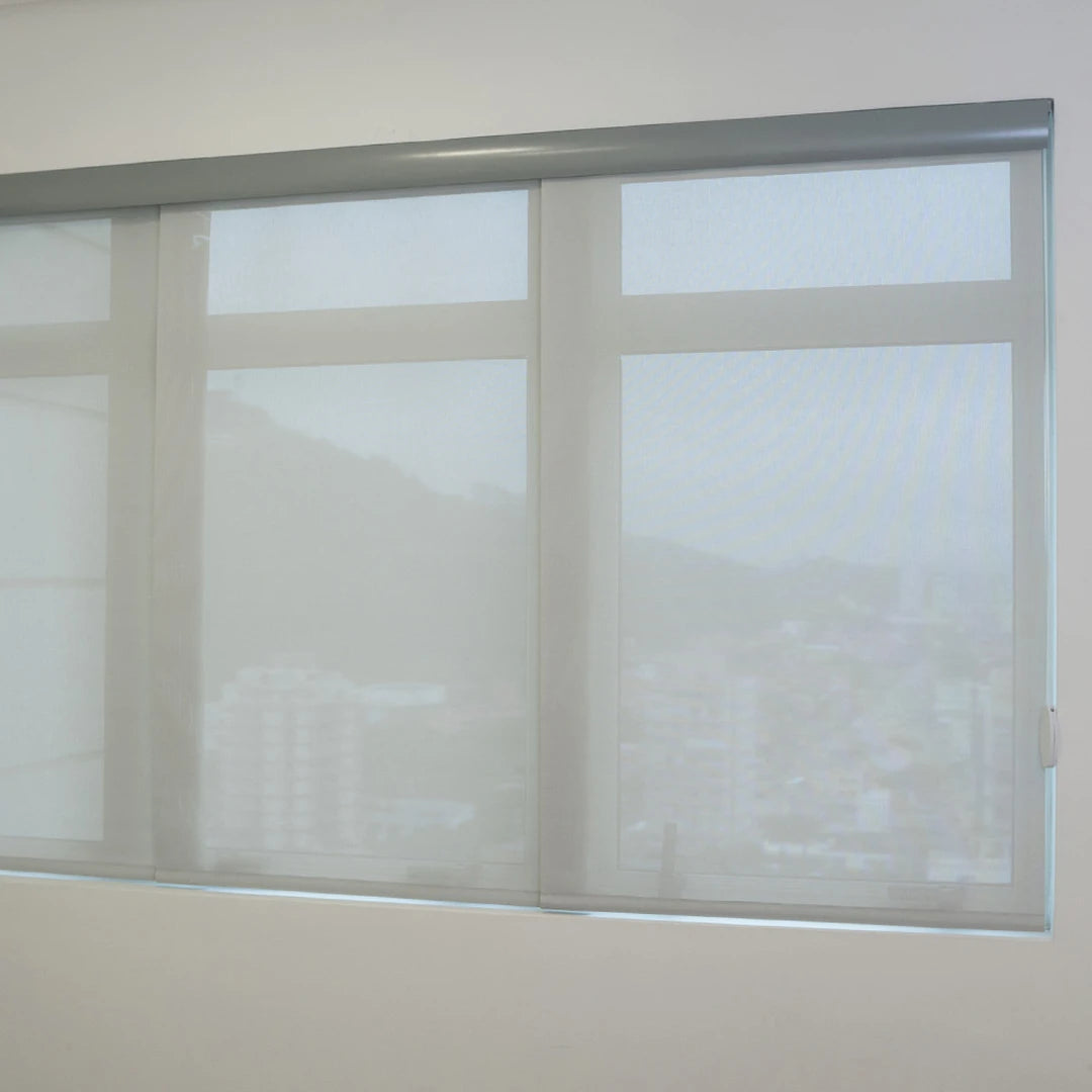 Persiana Painel Tela Solar 5% Cinza instalacao