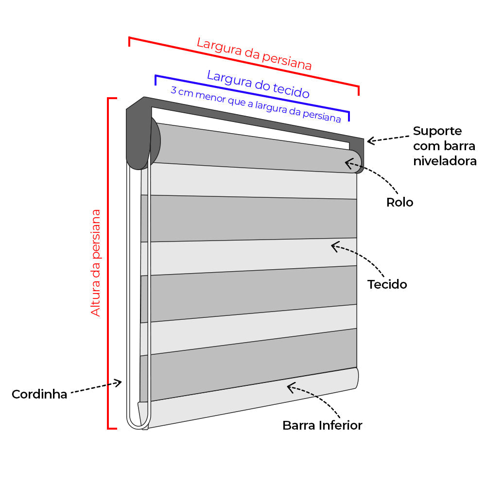 Persiana Double Vision Plus - Bege Texturizado