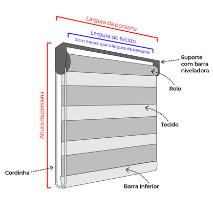 Persiana Double Vision Plus - Bege Texturizado