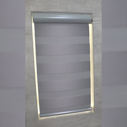 Persiana Double Vision Semi Blackout - Cinza