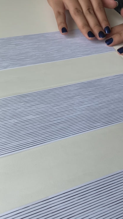 Persiana Double Vision Plus - Risca de Giz Preto e Branco