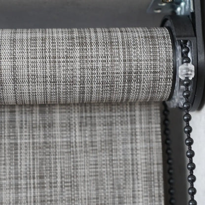 Persiana Rolô Translúcida Estampada Cinza Xadrez detalhe