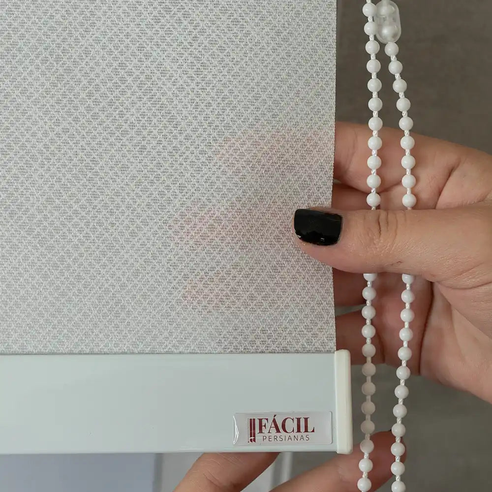 Persiana Rolô Translúcida Texturizada Geométrica Branco detalhe