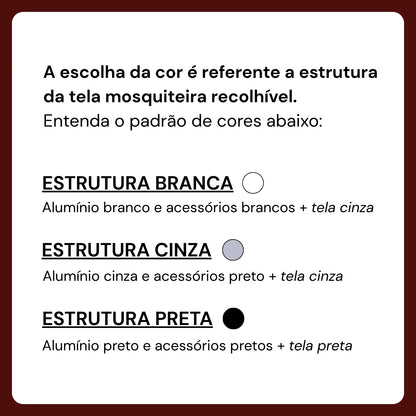 Tela Mosquiteira Recolhível Sob Medida Cinza detalhe